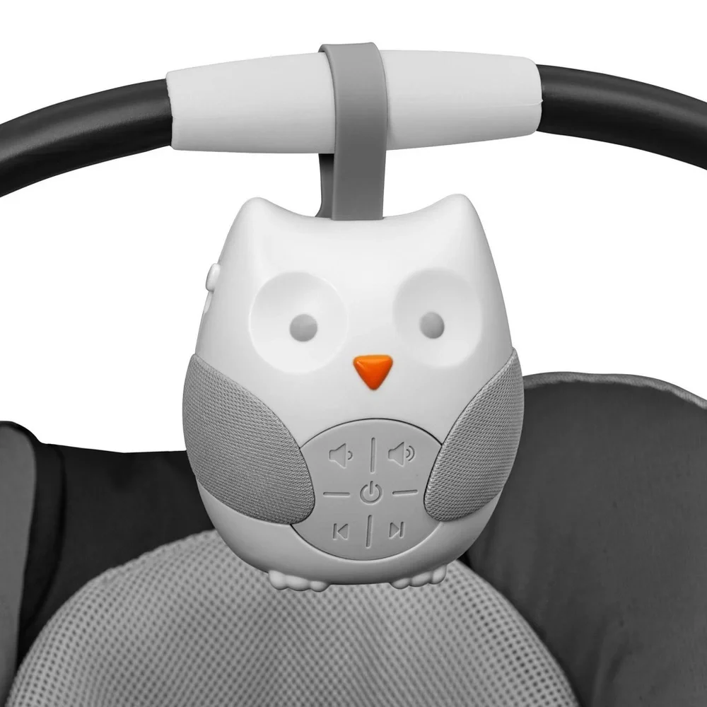 Skip Hop Owl Toy Speaker in White and Gray with Orange Accent